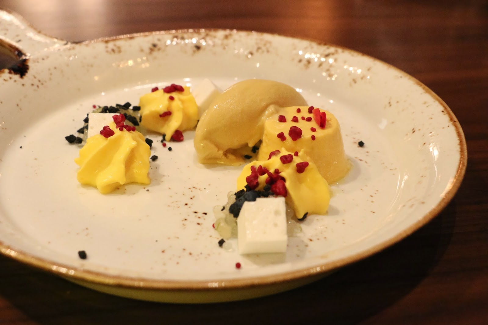 Shanghai Magic: Mango Coconut Milk Sago Pudding with Palm Sugar Ice Cream