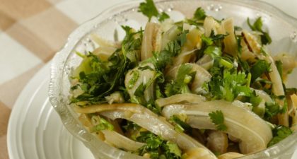 A lorcha: Pigs Ear with Coriander